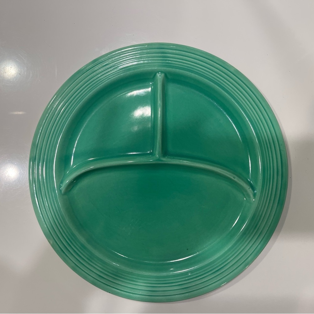 Vintage Fiesta Original Green Divided Plate
